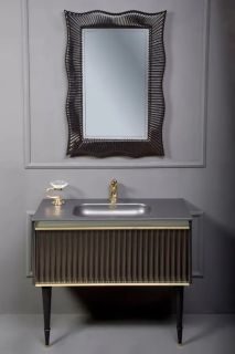 Тумба под раковину Armadi Art Vallessi Avangarde Canale 80см чёрный/золото 843-080-BG